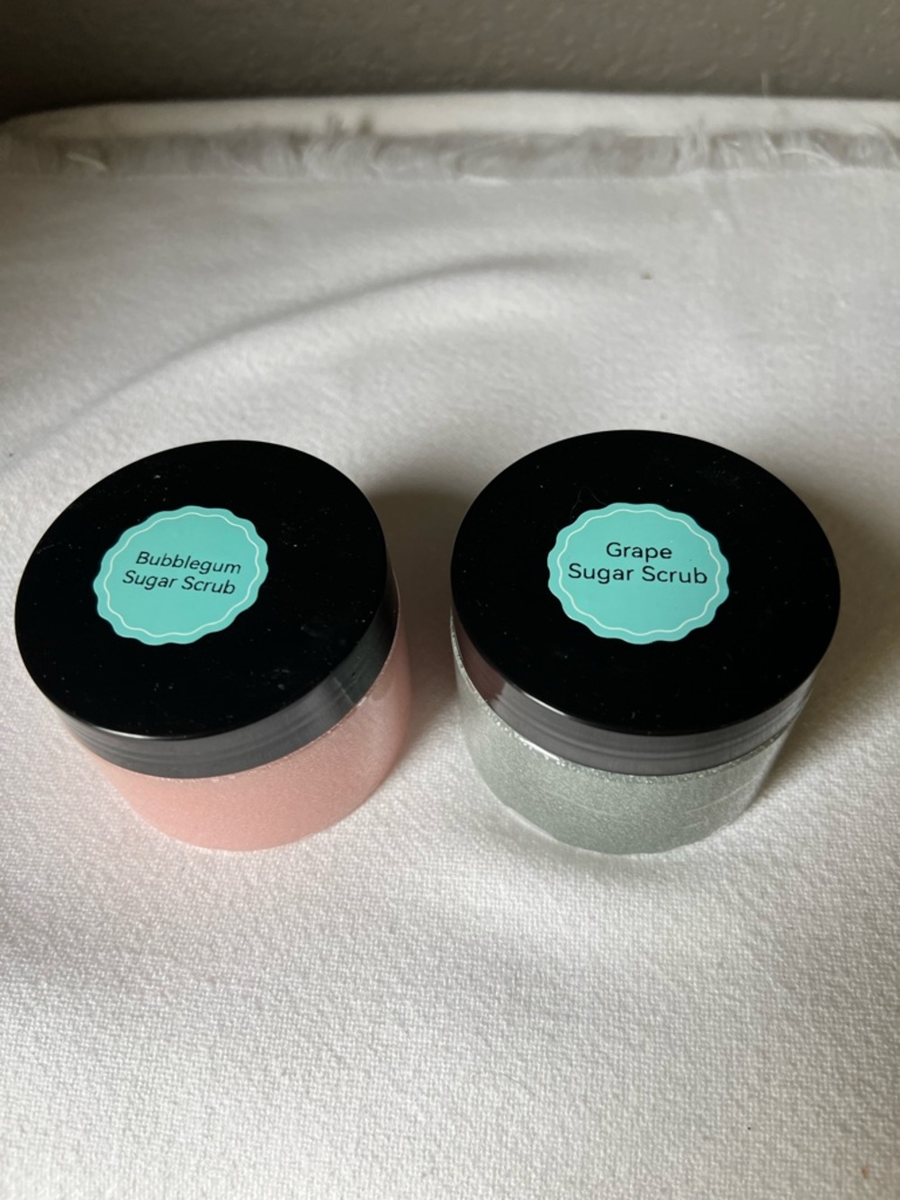 Hand Crafted Dual Sugar Scrub Set Grape and Bubblegum Exfoliant